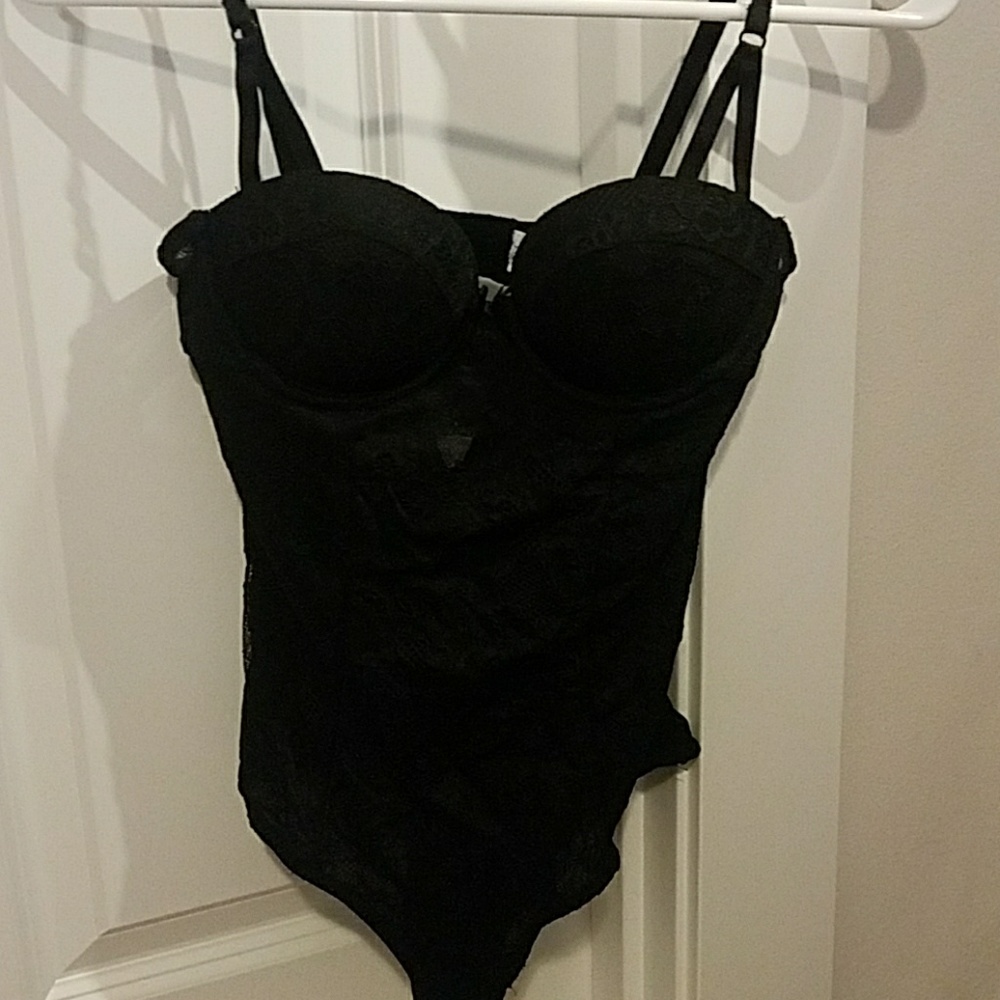 black lace lingerie.